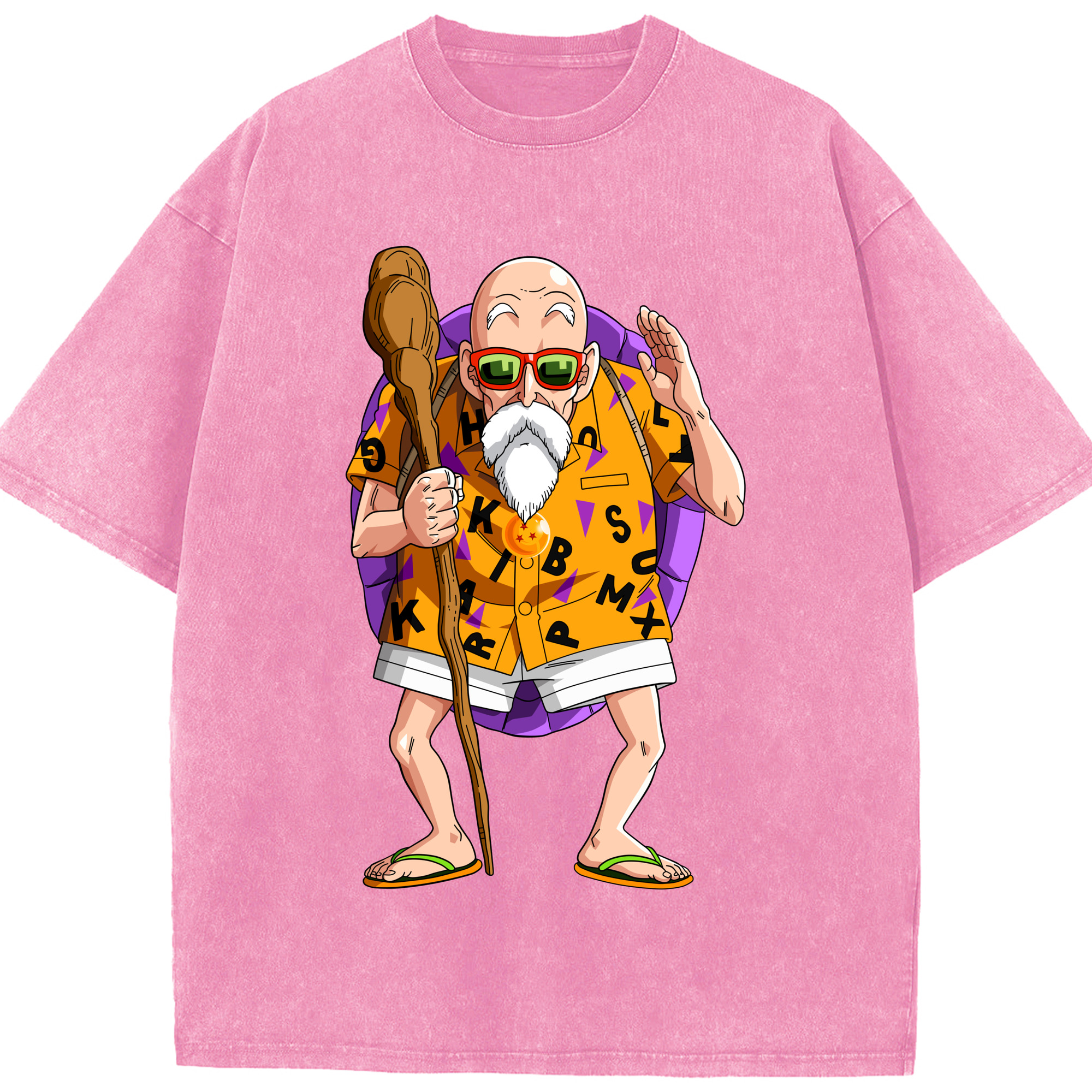 （画像用） ドラゴンボール 亀仙人（かめせんにん） DRAGON BALL Master Roshi Kame Sennin 綿100% ヴィンテージ風 半袖Tシャツ（フロントプリント）
